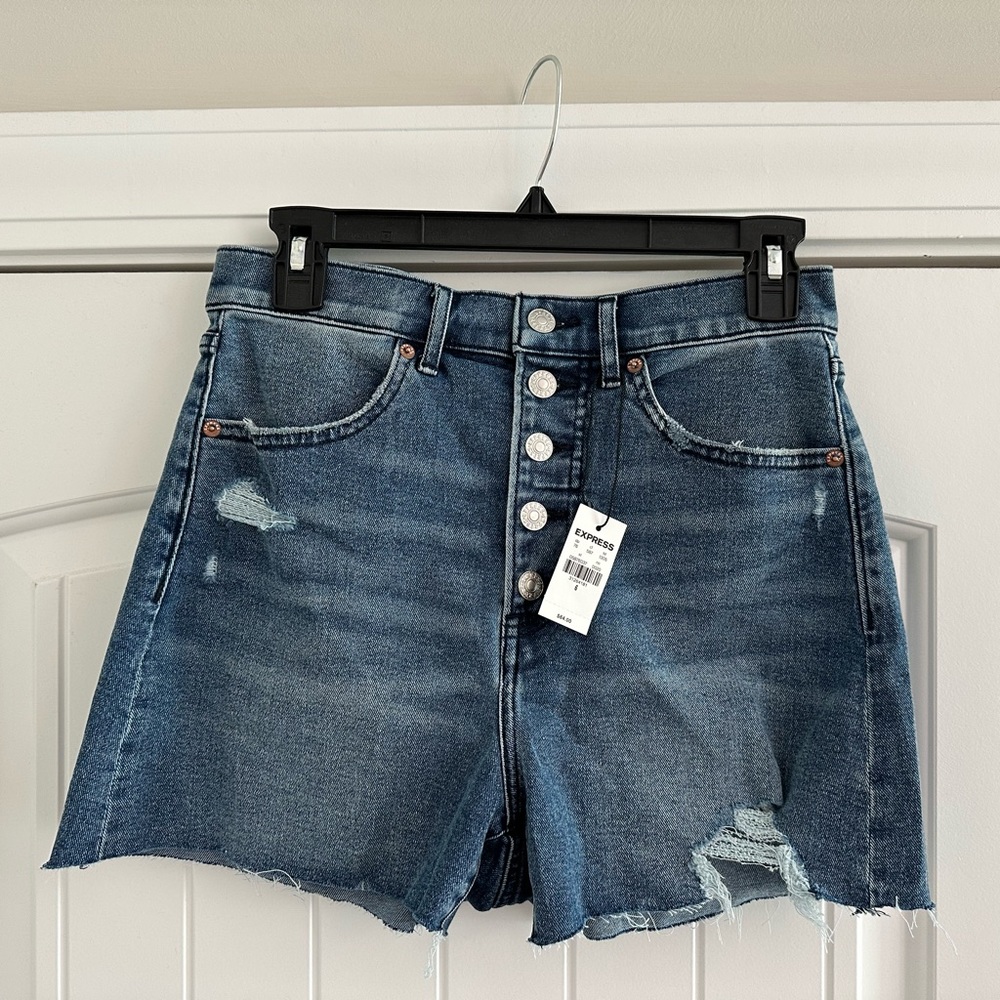 NWT, Express size 6, high rise, button fly, denim